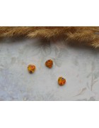 Стеклянные бусины миллефиори в форме сердца желтые. 8 мм