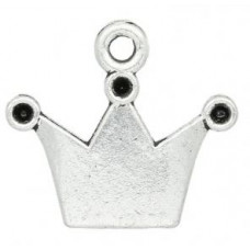 Подвеска металлическая Корона 19*17 мм. Цвет черненое серебро